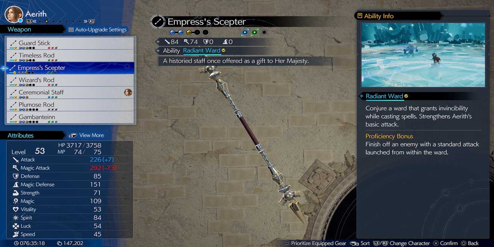 Empress’s Scepter weapon in Final Fantasy 7 Rebirth