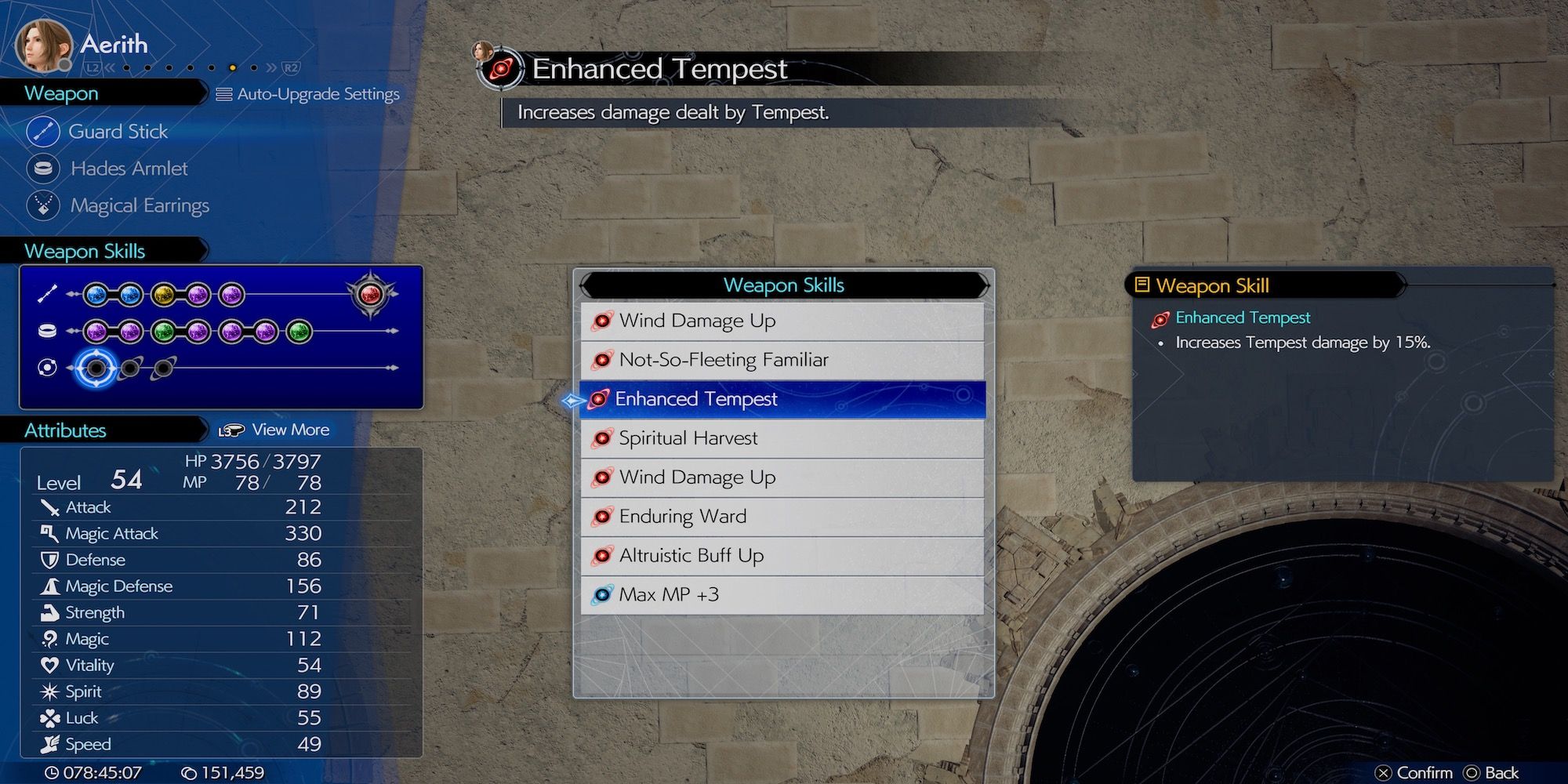 Enhanced Tempest Aerith weapon skill in Final Fantasy 7 Rebirth