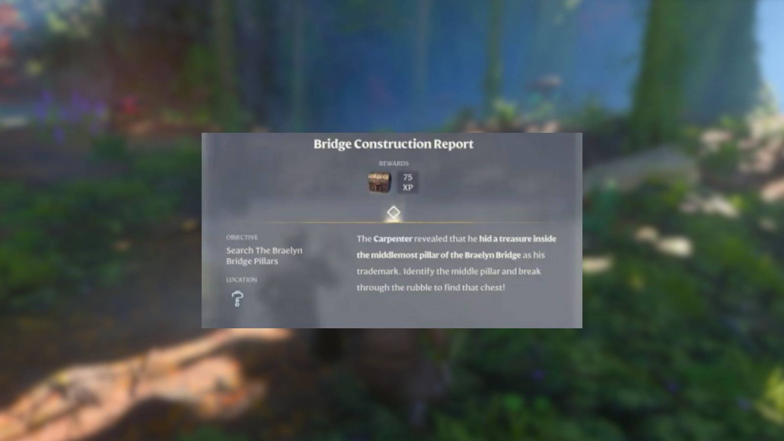 bridge construction report quest description 