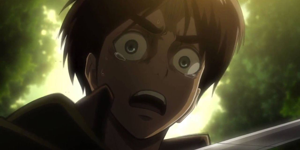Eren seeing his squad members die to save him in Attack on Titan