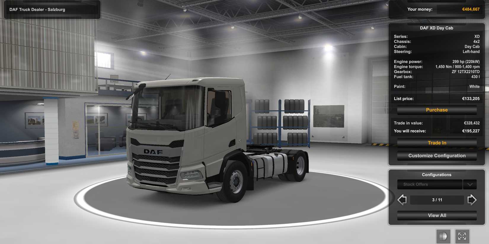 Image of the DAF XD Day Cab truck in Euro Truck Simulator 2