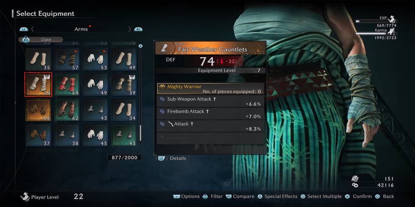 Fair Weather Gauntlets armor in Rise of the Ronin