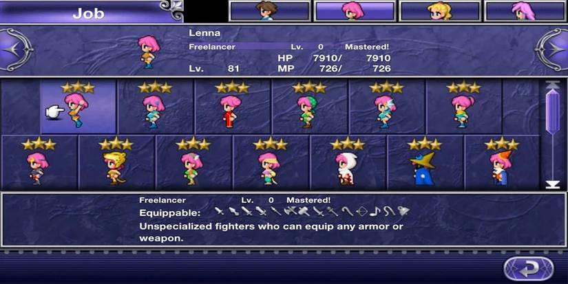FFV Jobs Mastered Screen