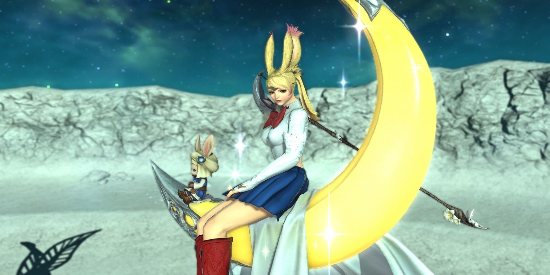 final-fantasy-14-crescent-moon-mount-3-mare-lamentorum-viera - Between these new releases and the early April launch of the Final Fantasy 16 crossover event, Final Fantasy 14 players will have plenty to do in the lead-up to Dawntrail