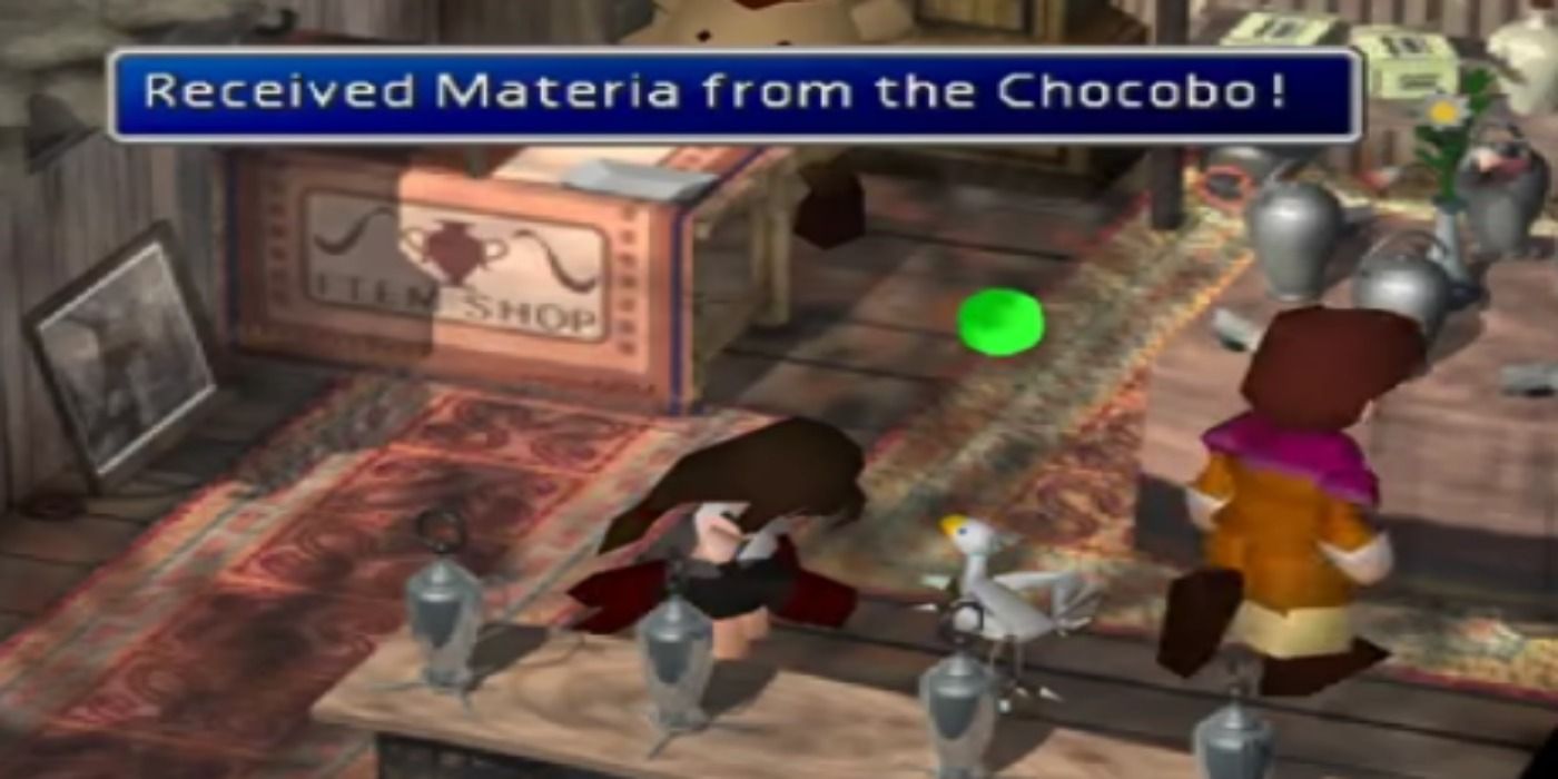 Final Fantasy 7 obtaining Contain Materia from chocobo in Mideel