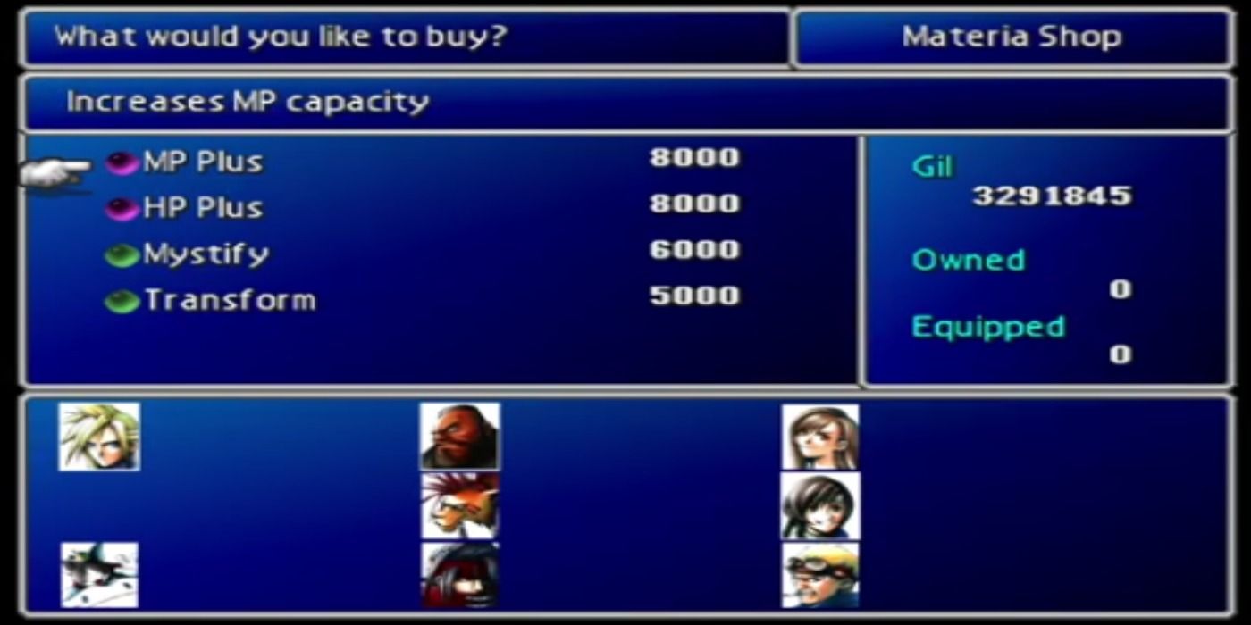 Final Fantasy 7 Materia Shop