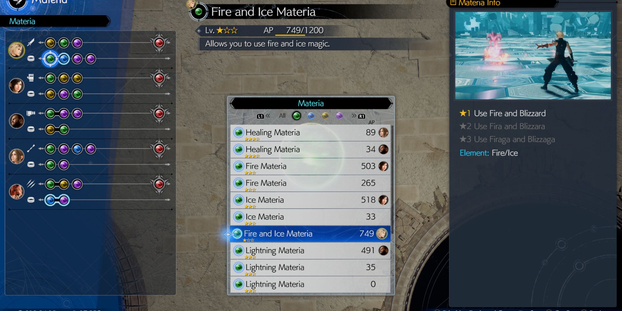 Fire And Ice Materia in Final Fantasy 7 Rebirth