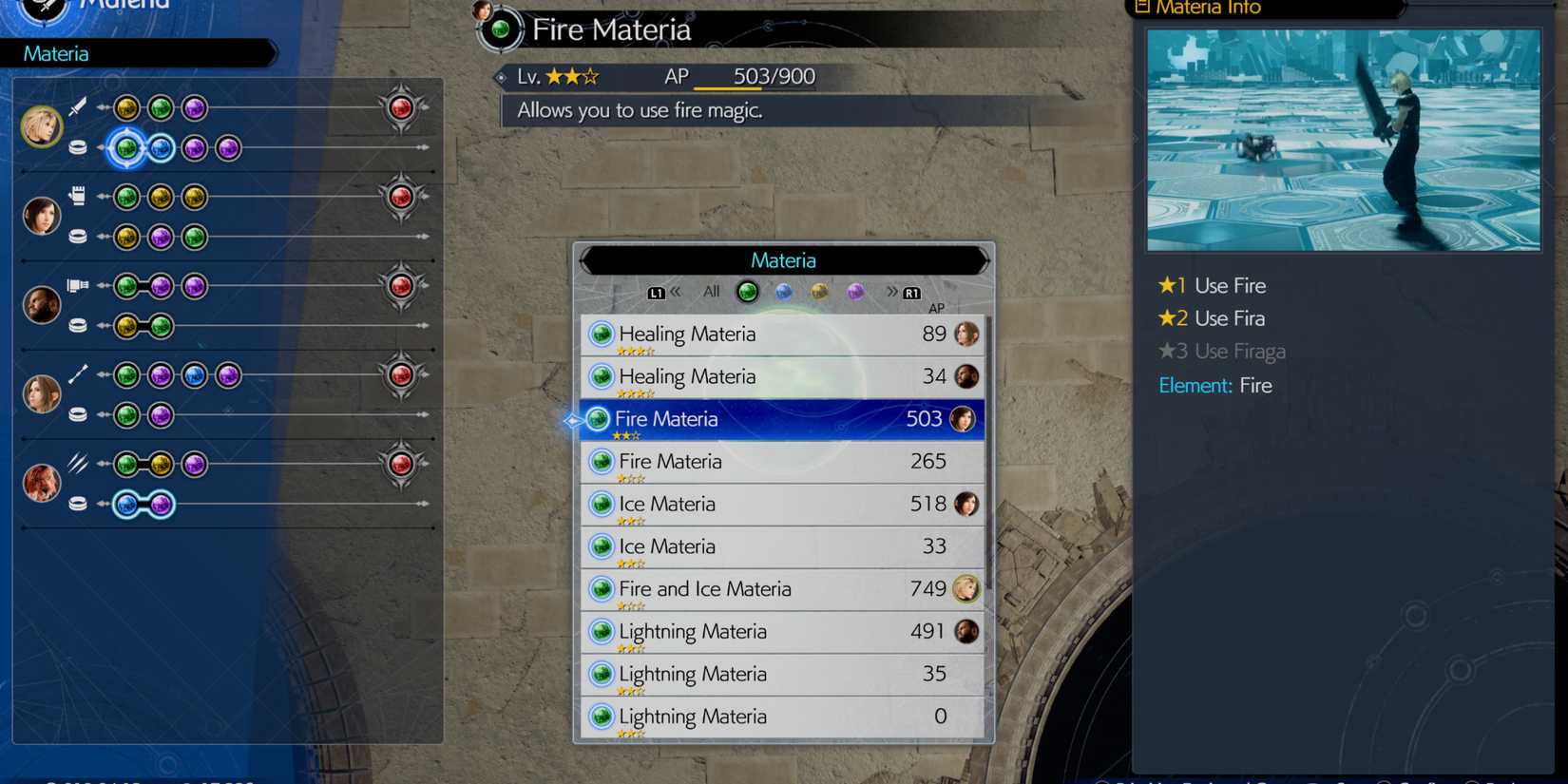 Fire Materia in Final Fantasy 7 Rebirth