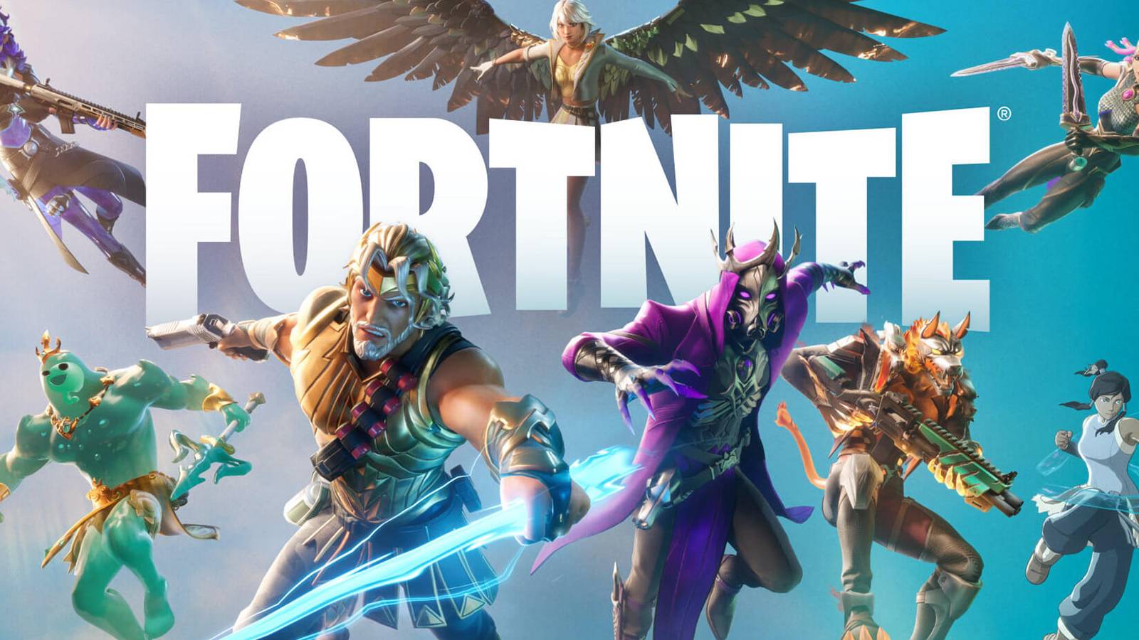 Fortnite Chapter 5 Season 2 character skins key art with game logo