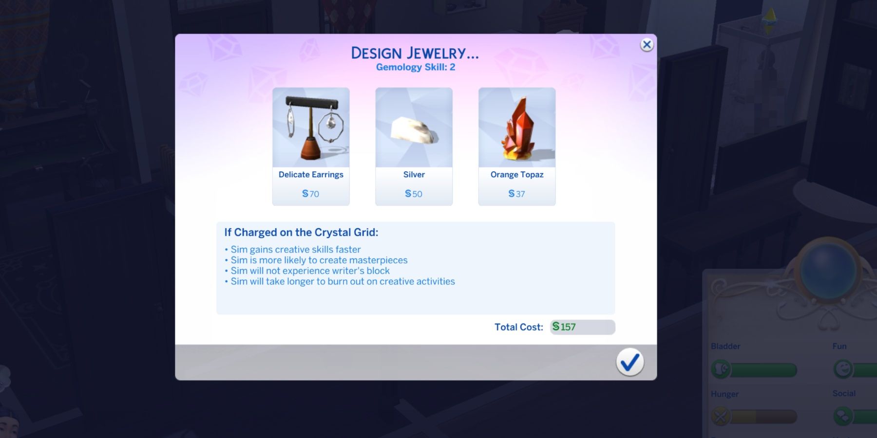 designing jewelry with crystals in the sims 4