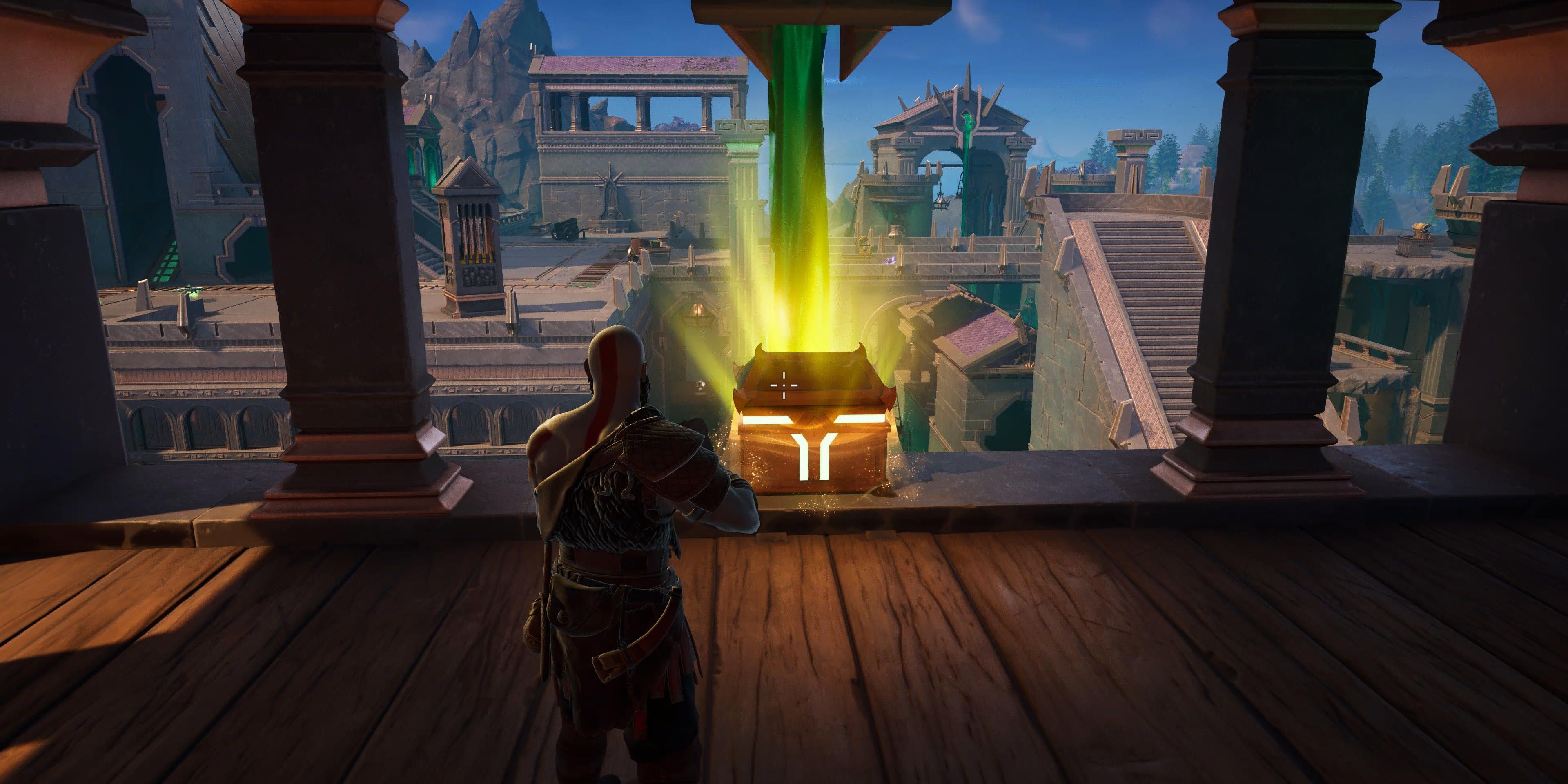 kratos at an underworld chest