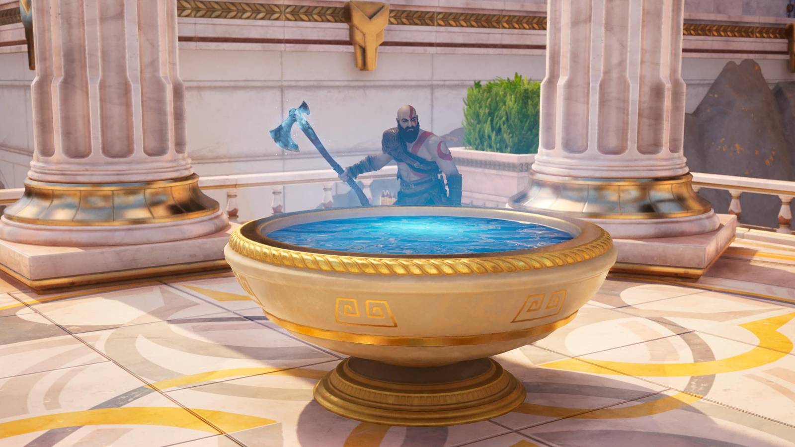 kratos at a scrying pool