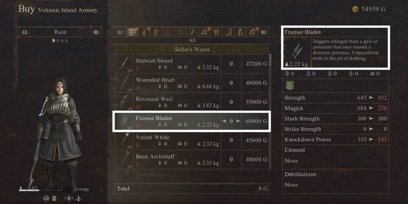framae blades in dragon dogma 2