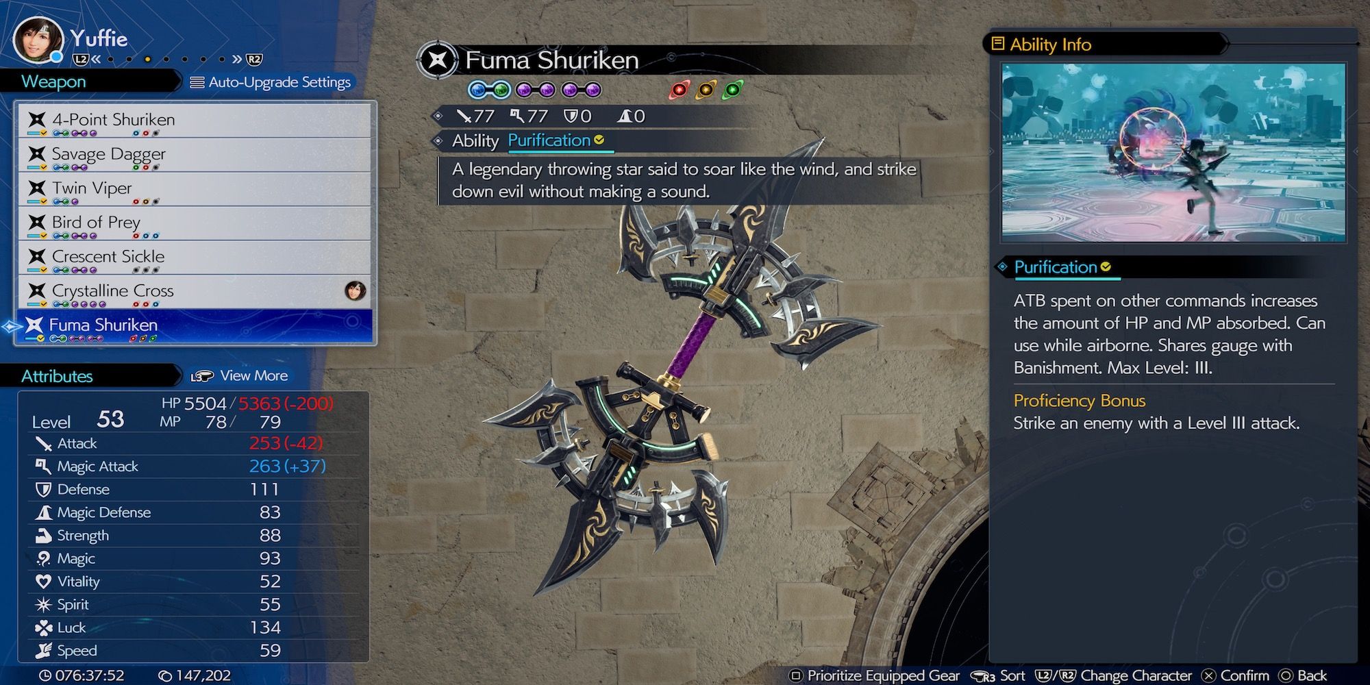 Fuma Shuriken weapon in Final Fantasy 7 Rebirth