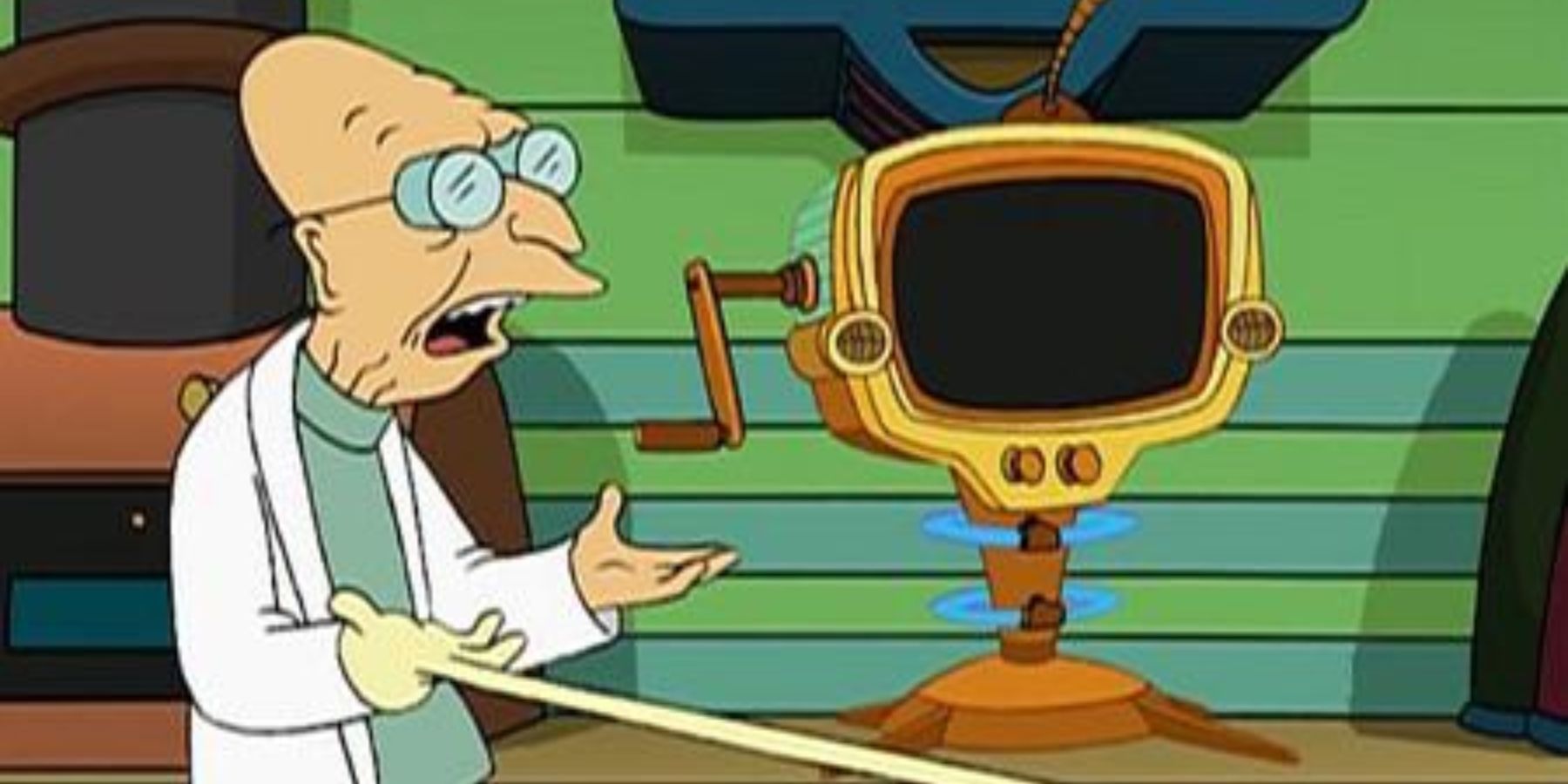Professor Farnsworth and the What If Machine in Futurama