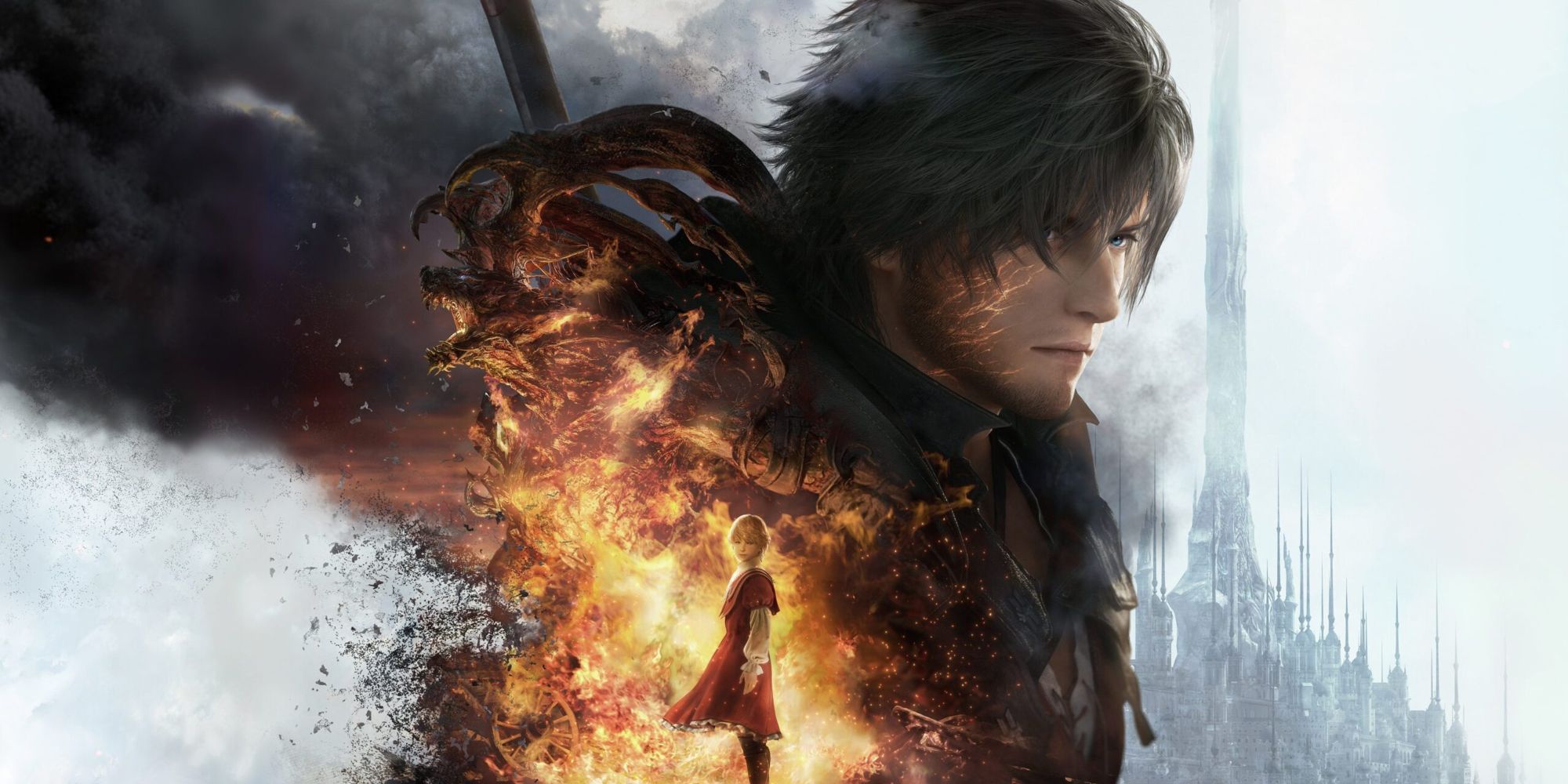 Final Fantasy 16 poster showcasing Clive and Joshua Rosfield