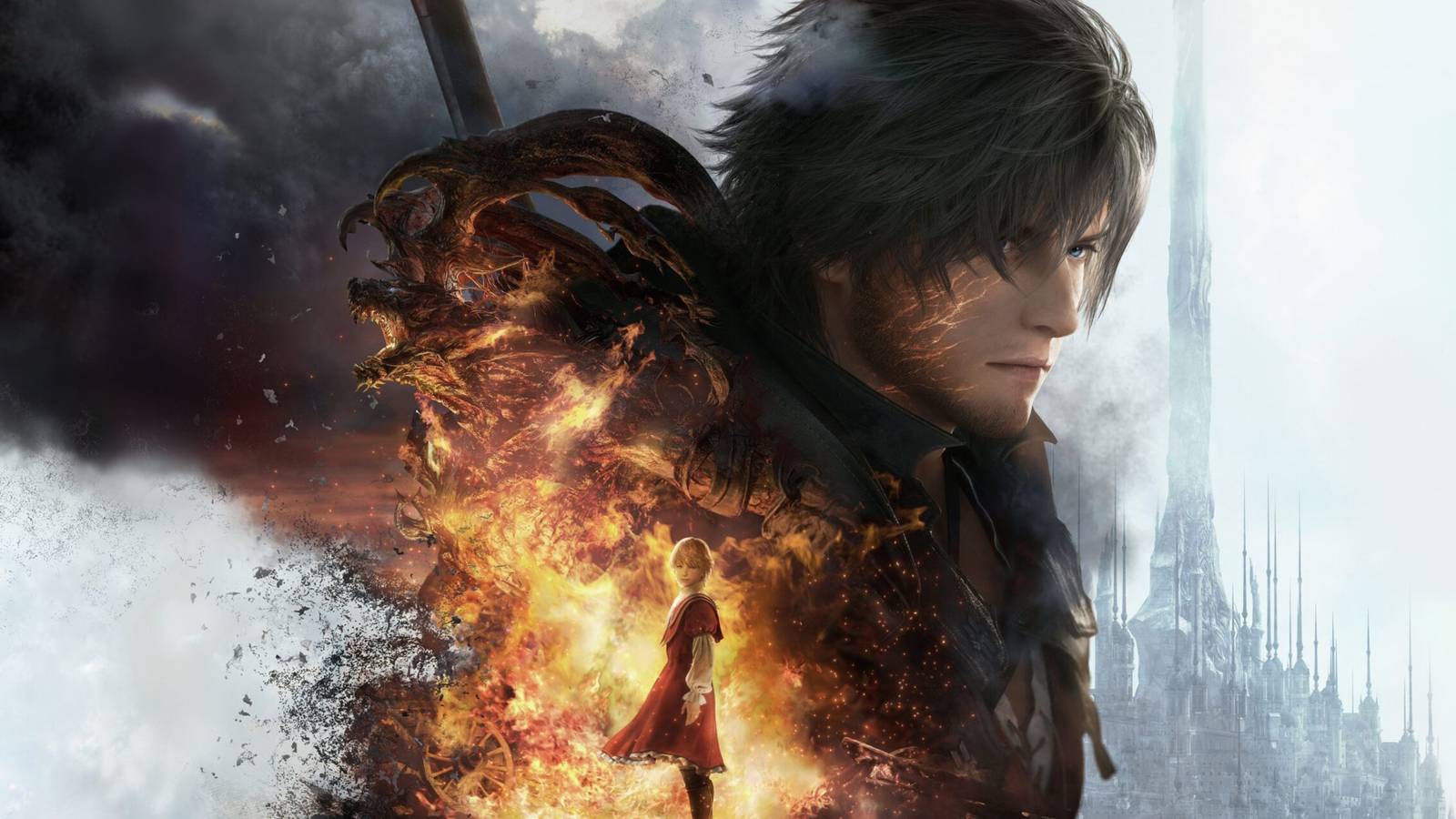 Final Fantasy 16 poster showcasing Clive and Joshua Rosfield