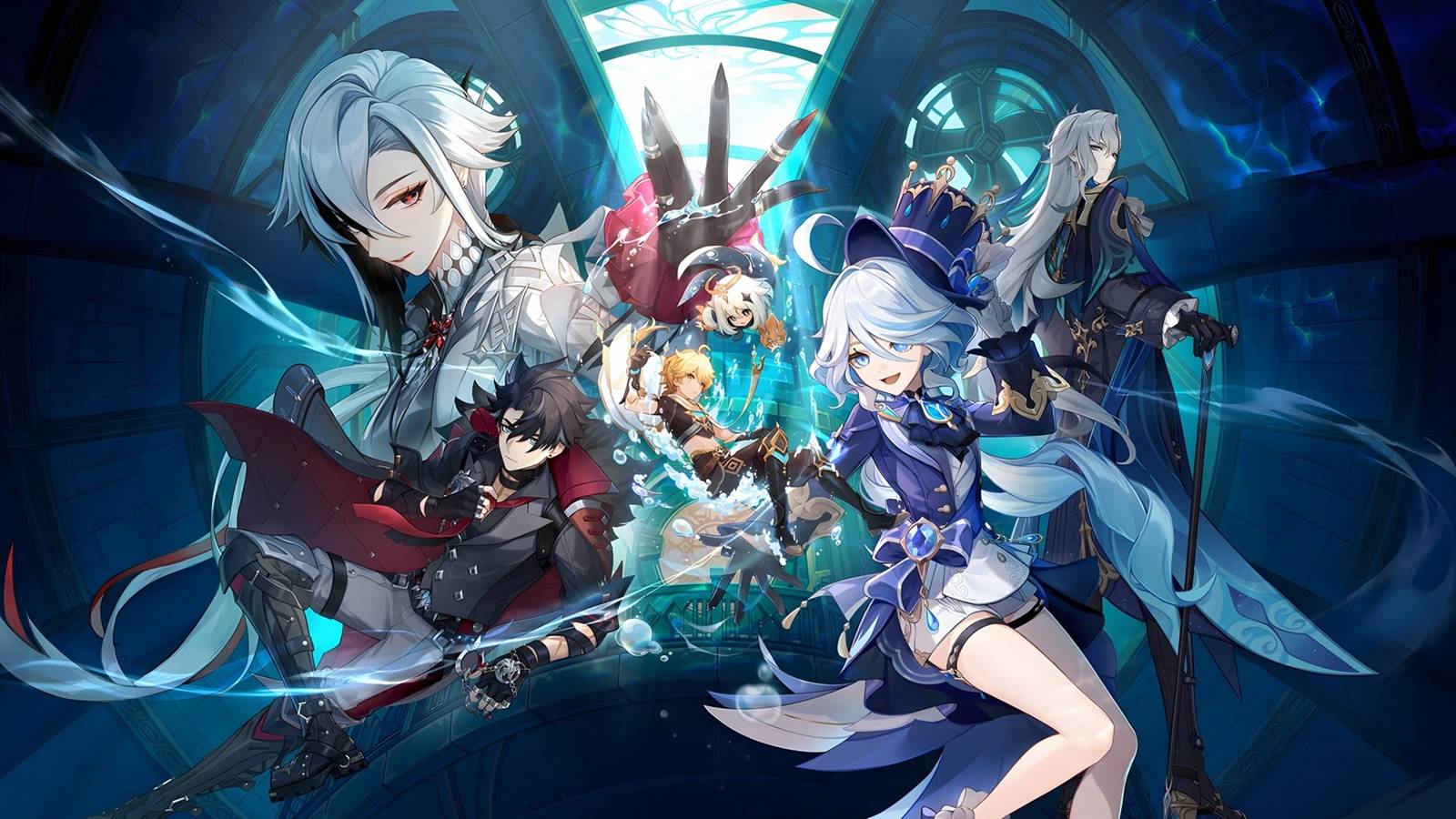 Genshin Impact official art Neuvillette Furina