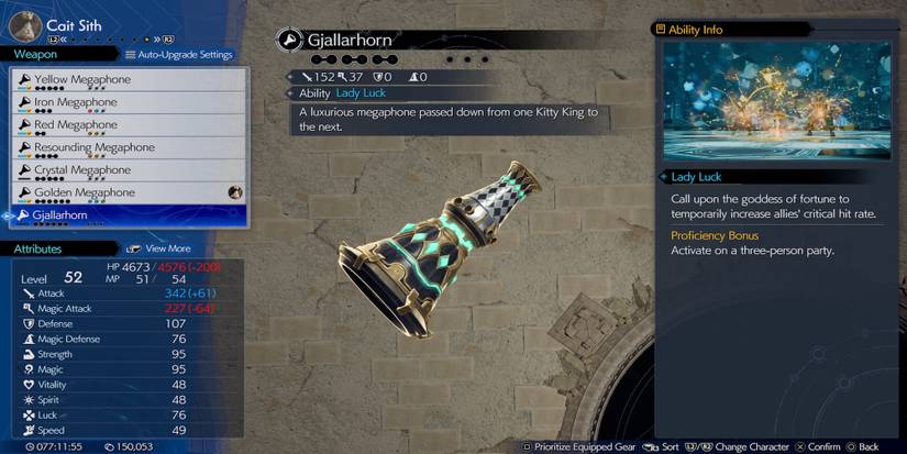 Gjallarhorn weapon in Final Fantasy 7 Rebirth