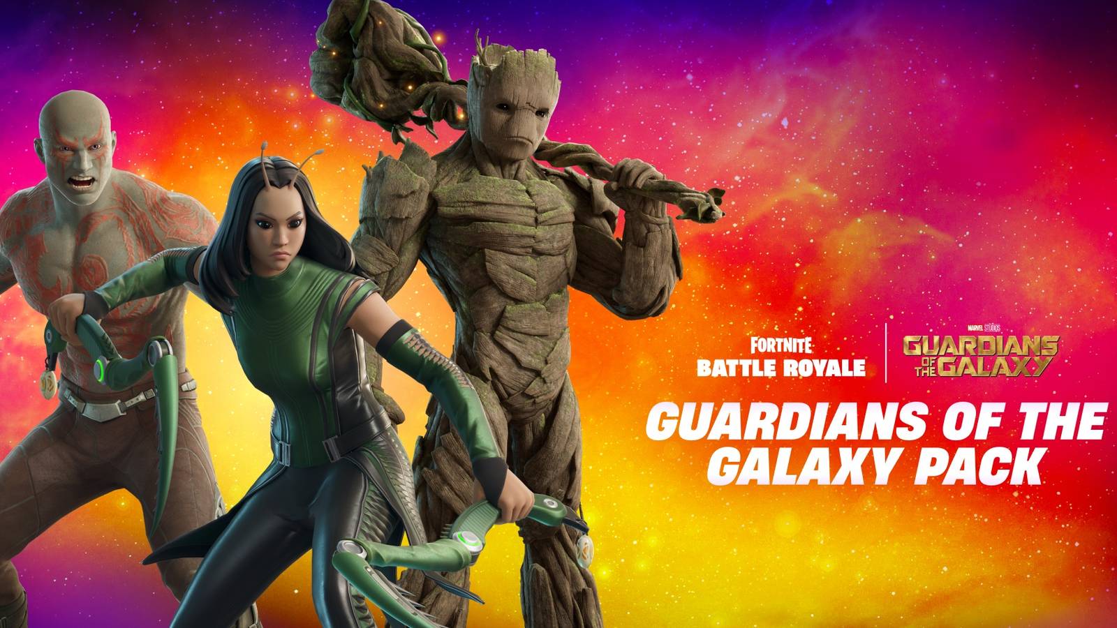 drax, mantis, groot in fortnite