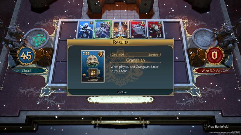 Grangalan Reward for defeating Wize 3.0 Ver 2.0 Final Fantasy 7 Rebirth