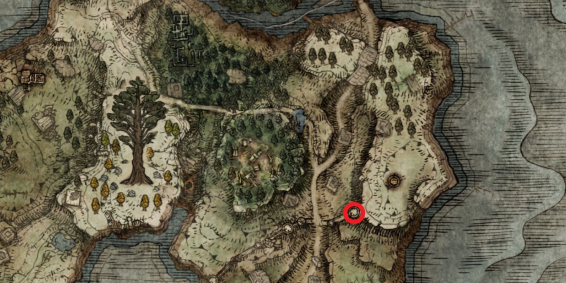 Great Turtle Shell location on the map in Elden Ring