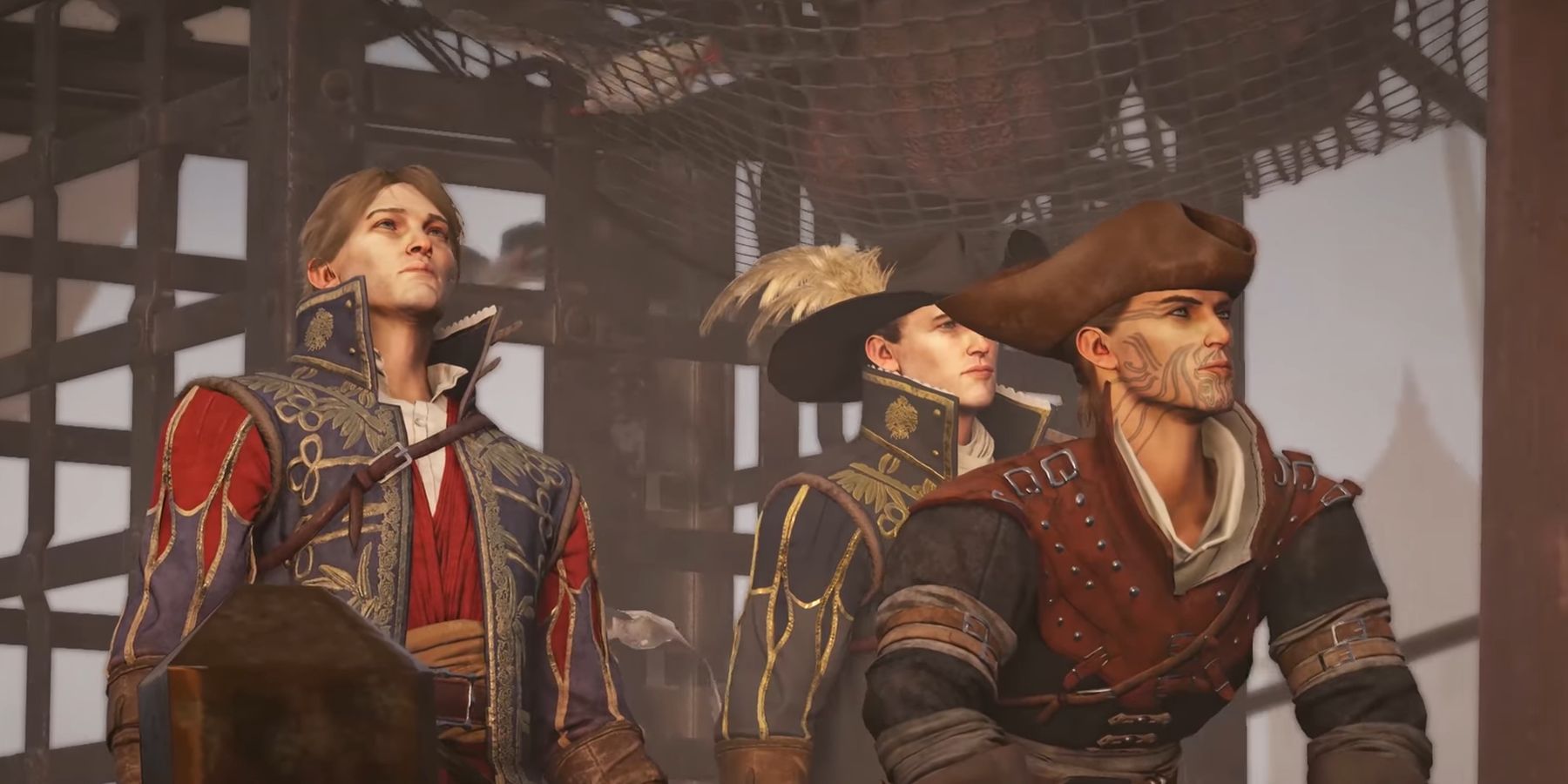 greedfall constantin and co on ship looking outward
