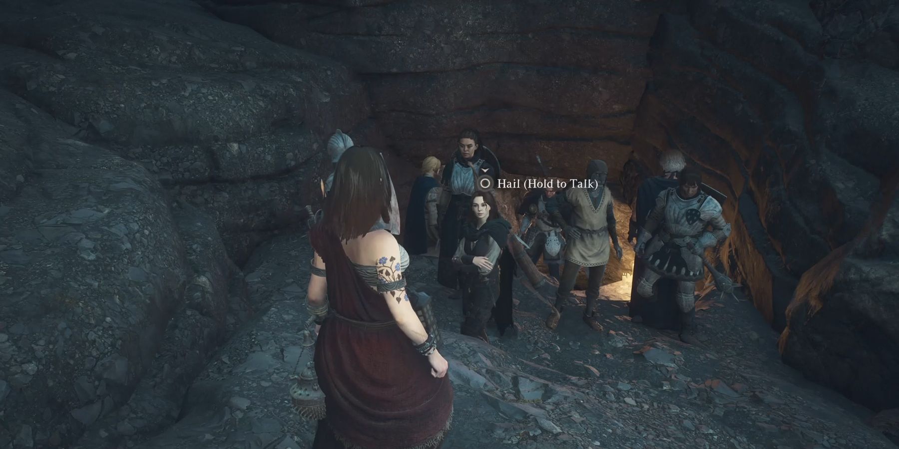 guide the villagers outside the cave in dragons dogma 2