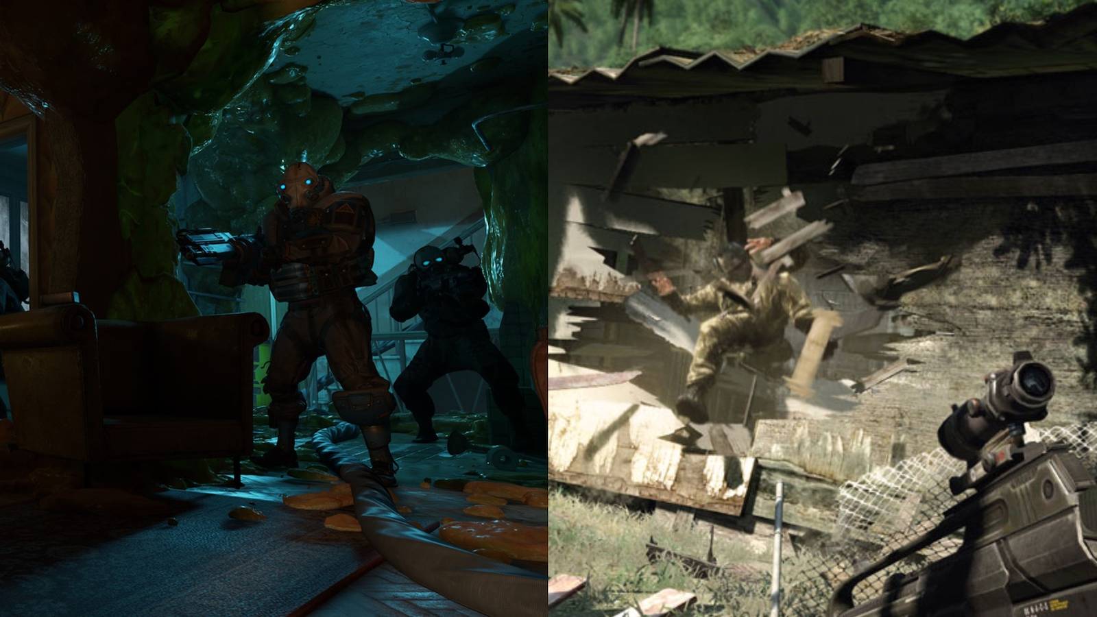 Half-Life Alyx on the left, Crysis on the right