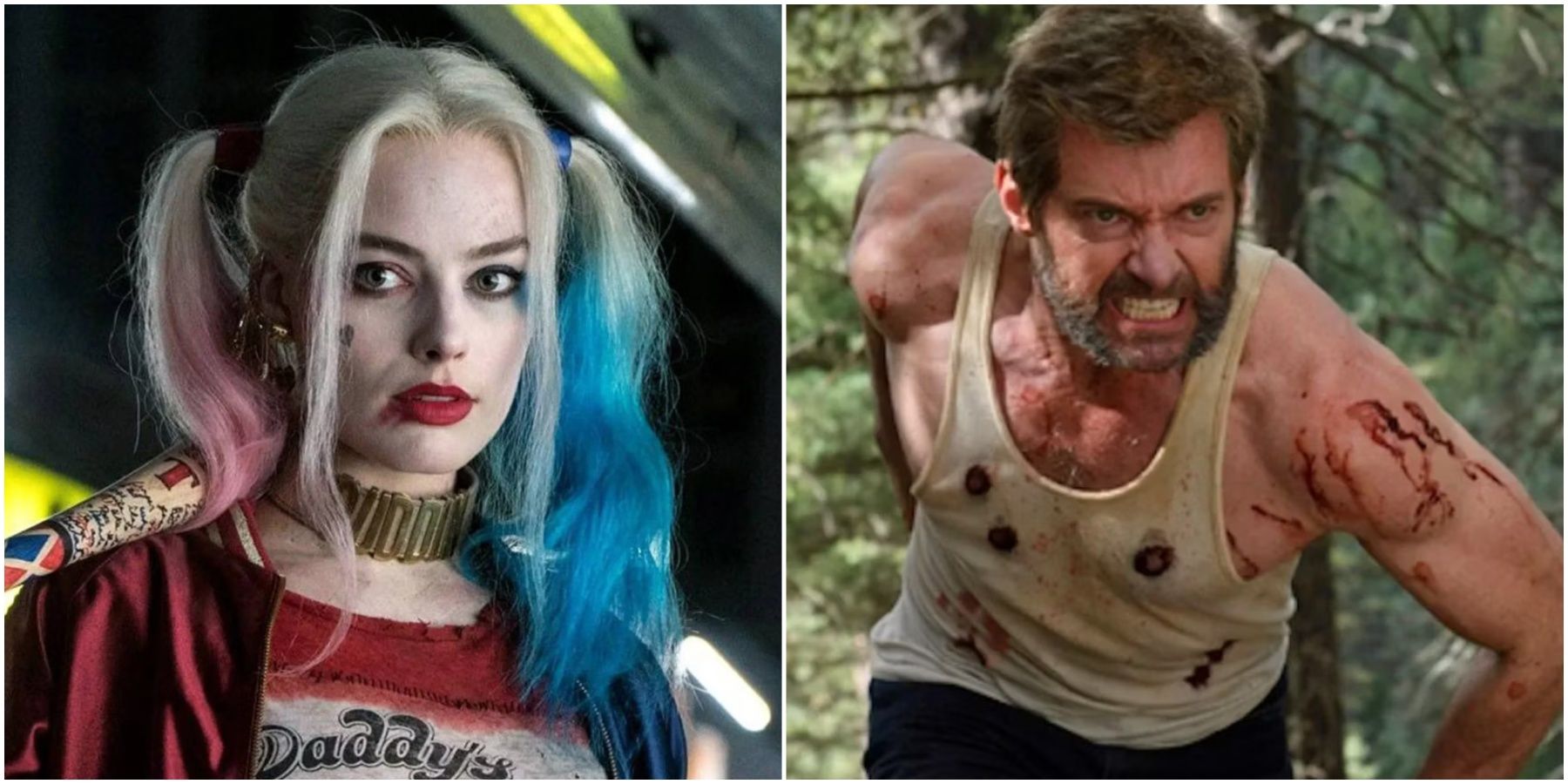 Harley Quinn in Suicide Squad and Wolverine in Logan