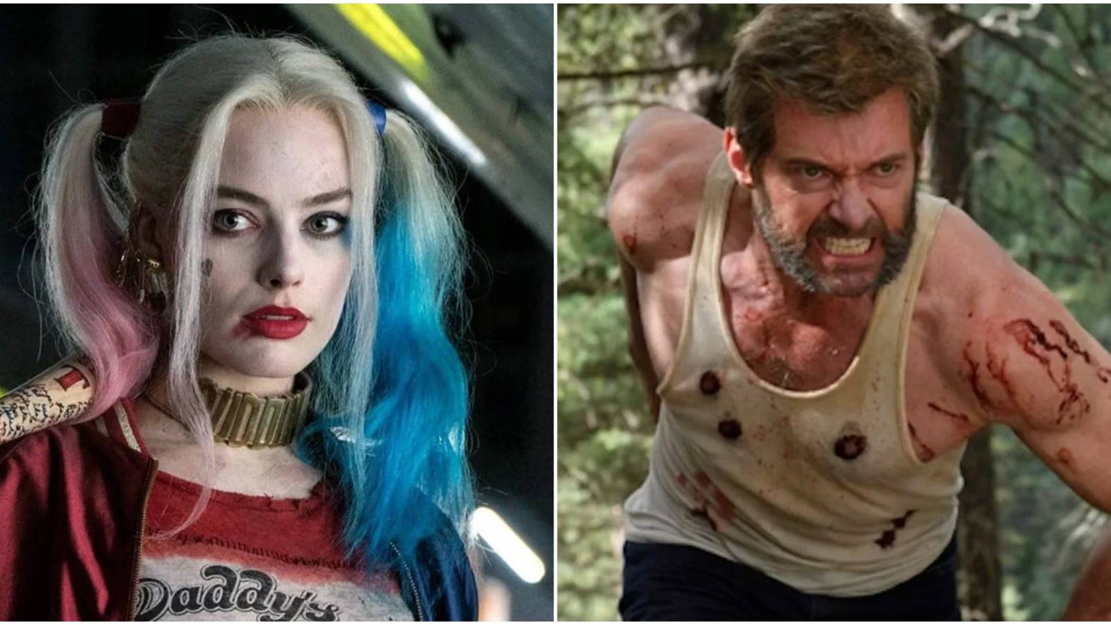 Harley Quinn in Suicide Squad and Wolverine in Logan