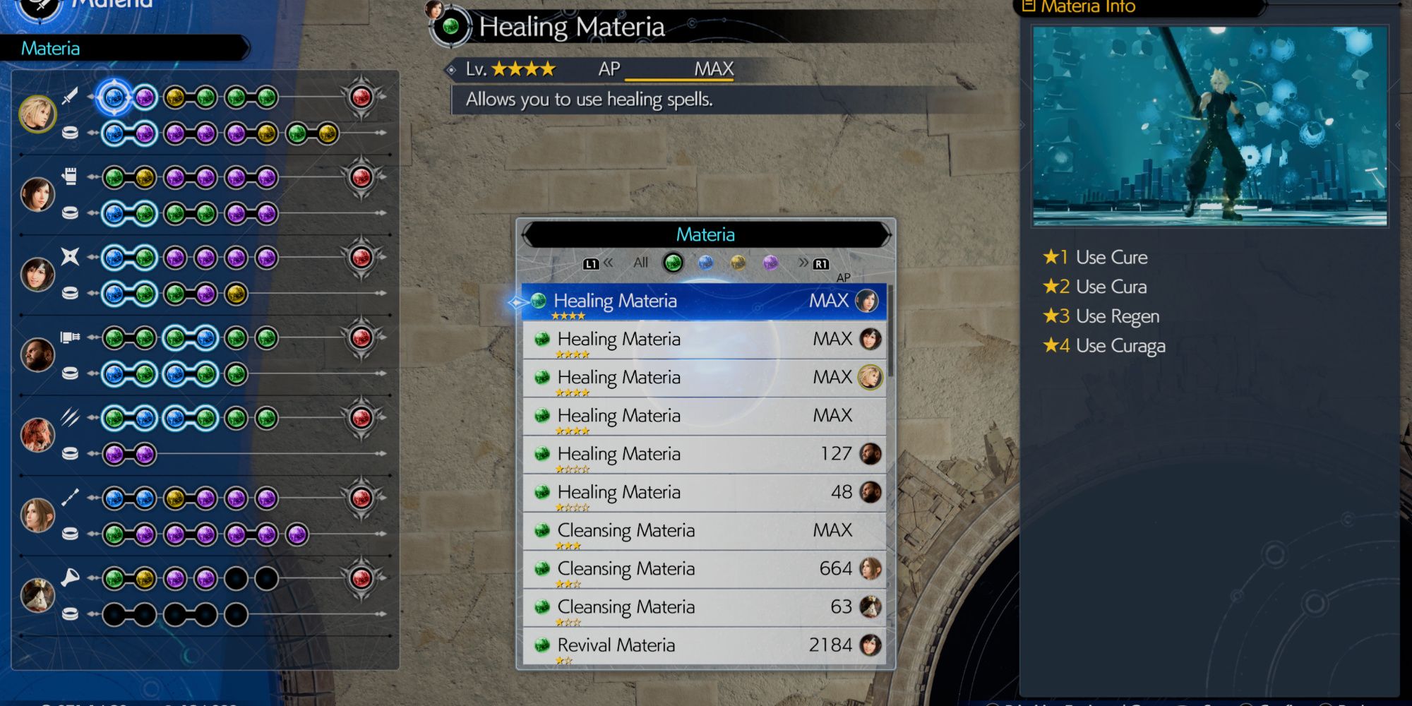 Healing Materia in Final Fantasy 7 Rebirth