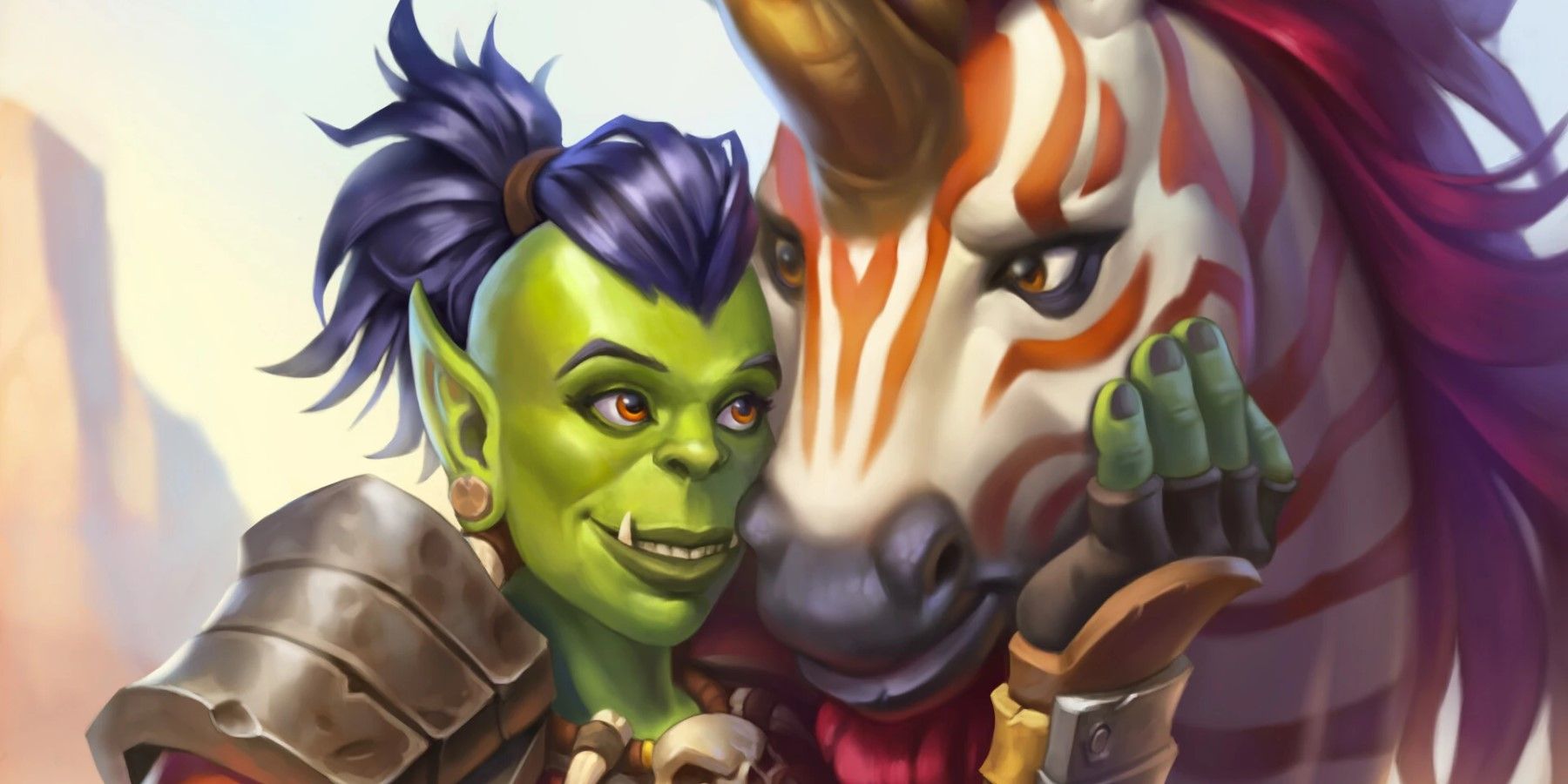 an orc and zhevra from warcraft hearthstone