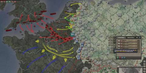 The map in Hearts Of Iron 3