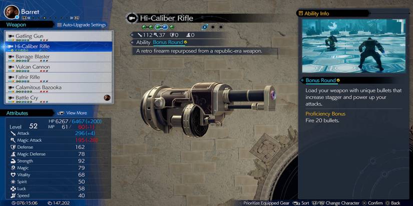 Hi-Caliber Rifle weapon in Final Fantasy 7 Rebirth