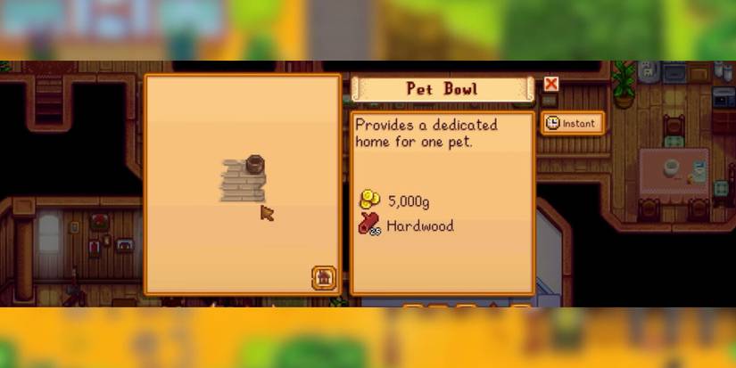 pet bowl in robin's shop in stardew valley.