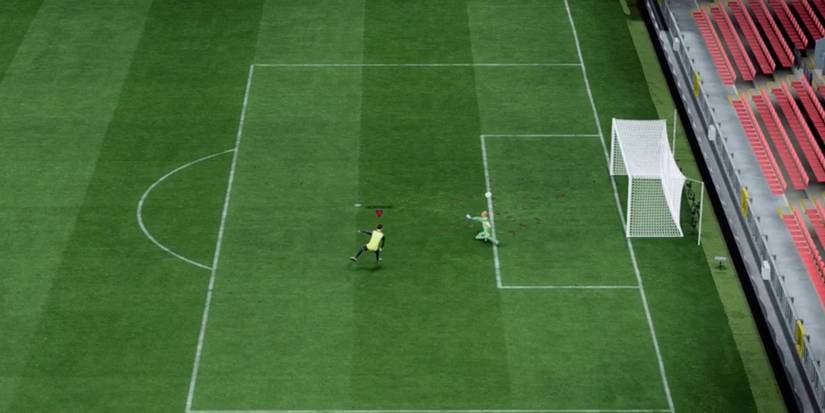 scoring with a trivela (curl) shot in ea sports fc 24.