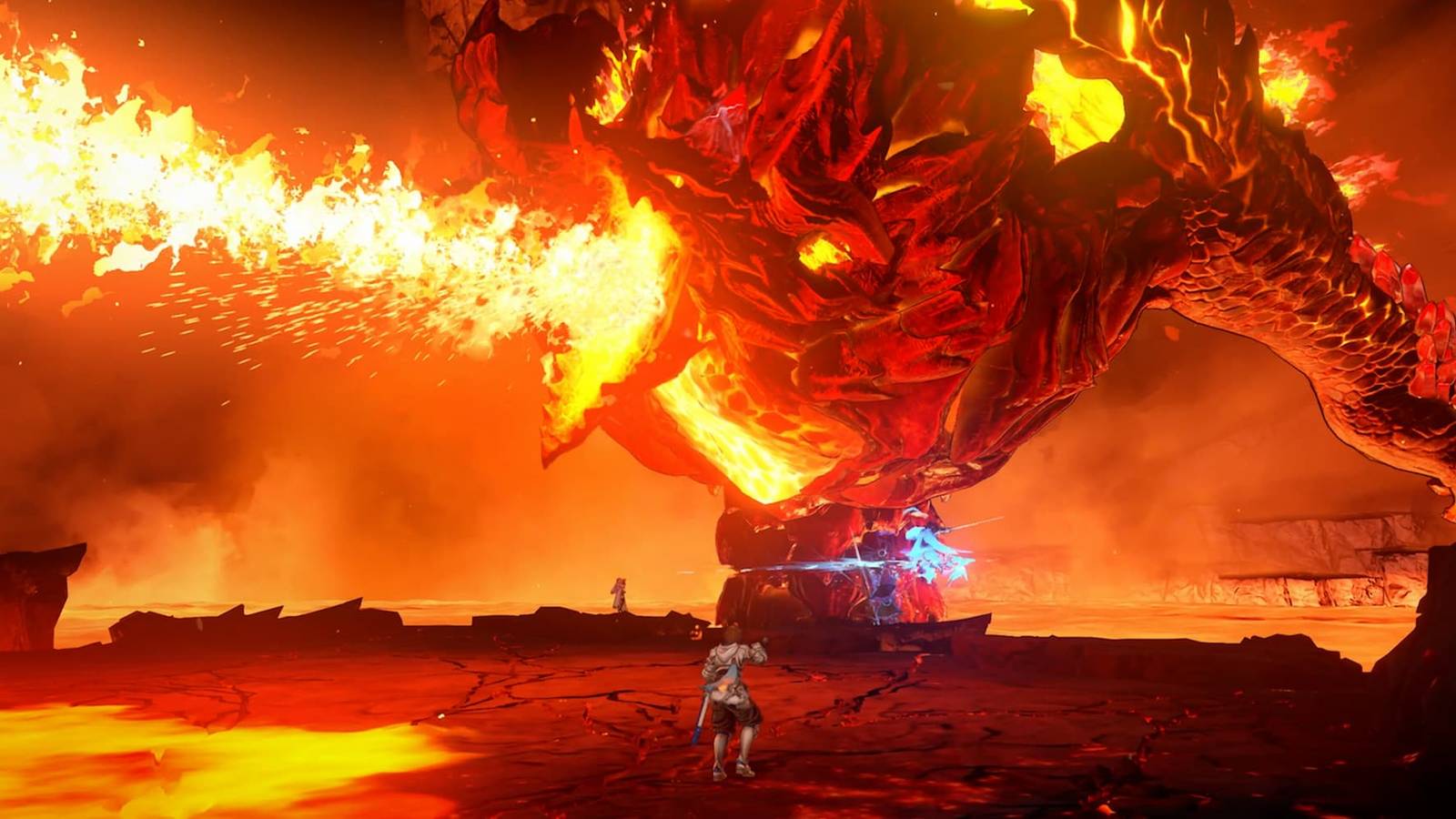 Fighting a boss in Granblue Fantasy Relink