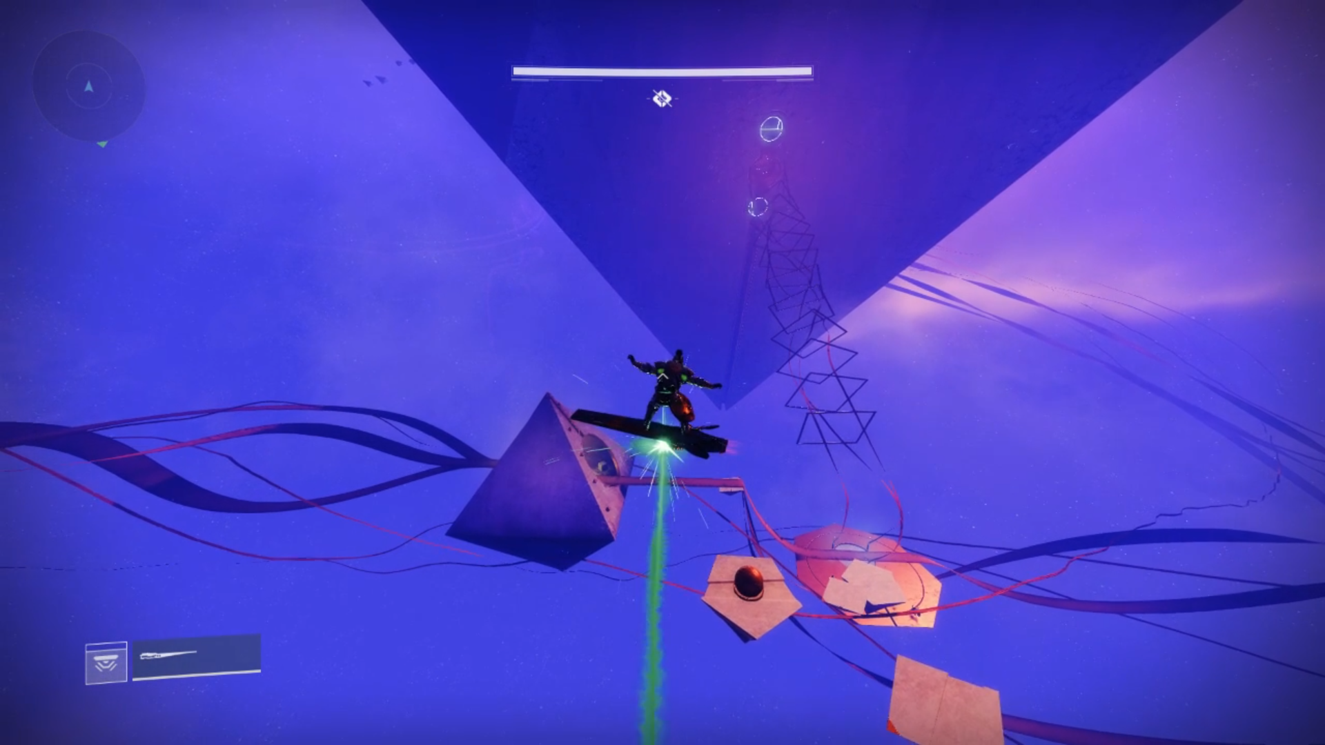 The second secret chest location in Destiny 2's Prophecy dungeon - Inside the giant diamond, check the corners of the main hall until you find a hole in the floor