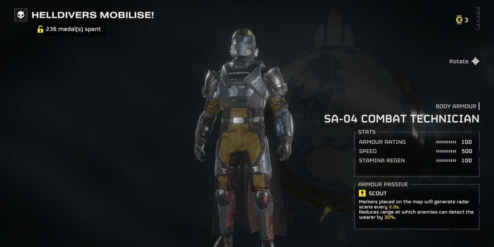 The SA-04 Combat Technician in Helldivers 2
