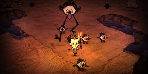 Running from a monster in Don’t Starve