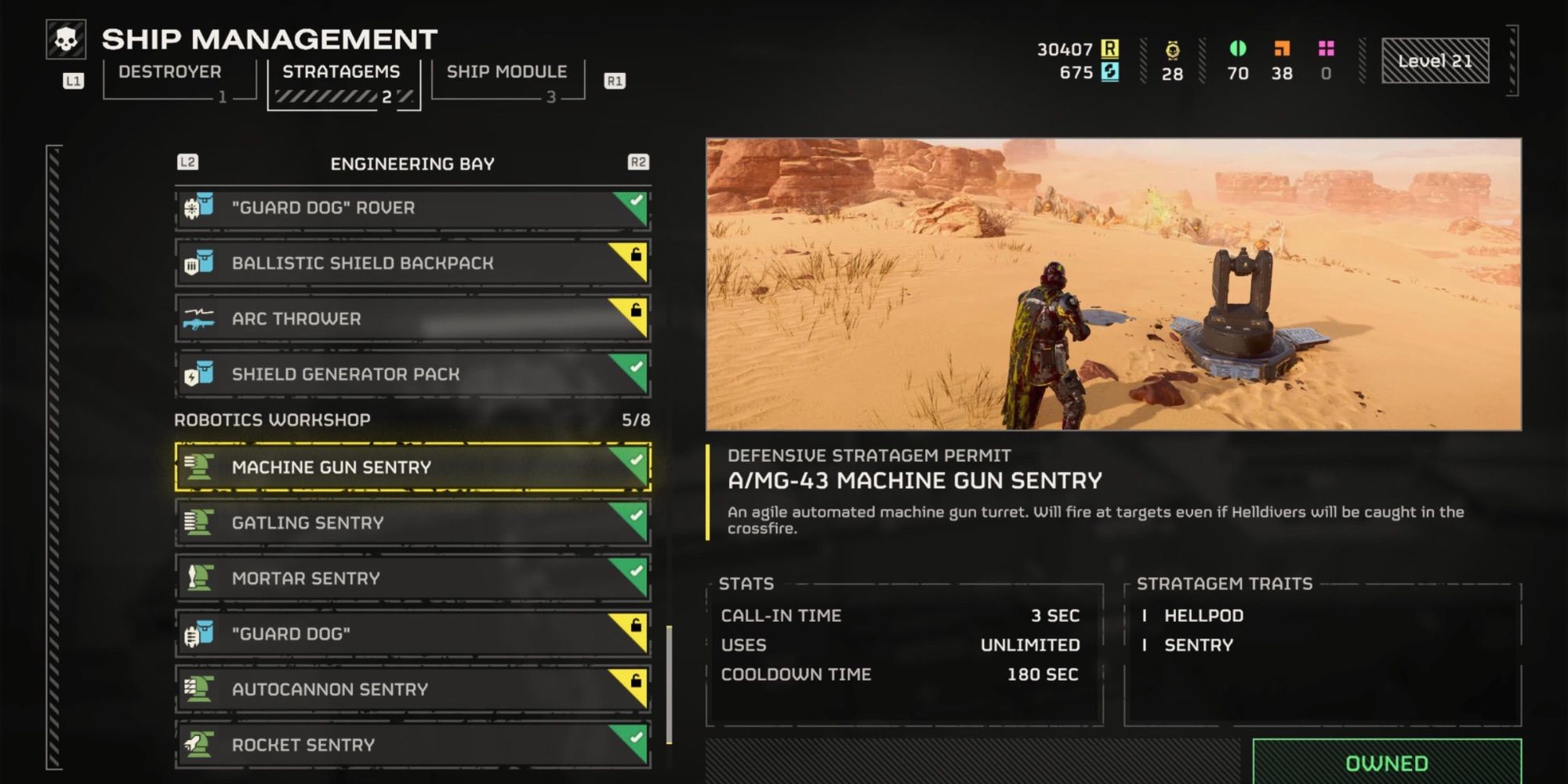 A/MG-43 Machine Gun Sentry In Helldivers 2