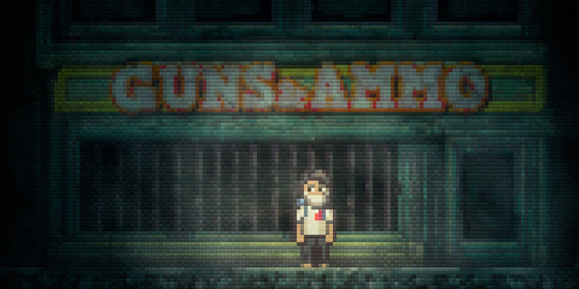 The player in front of a store in Lone Survivor: The Director's Cut