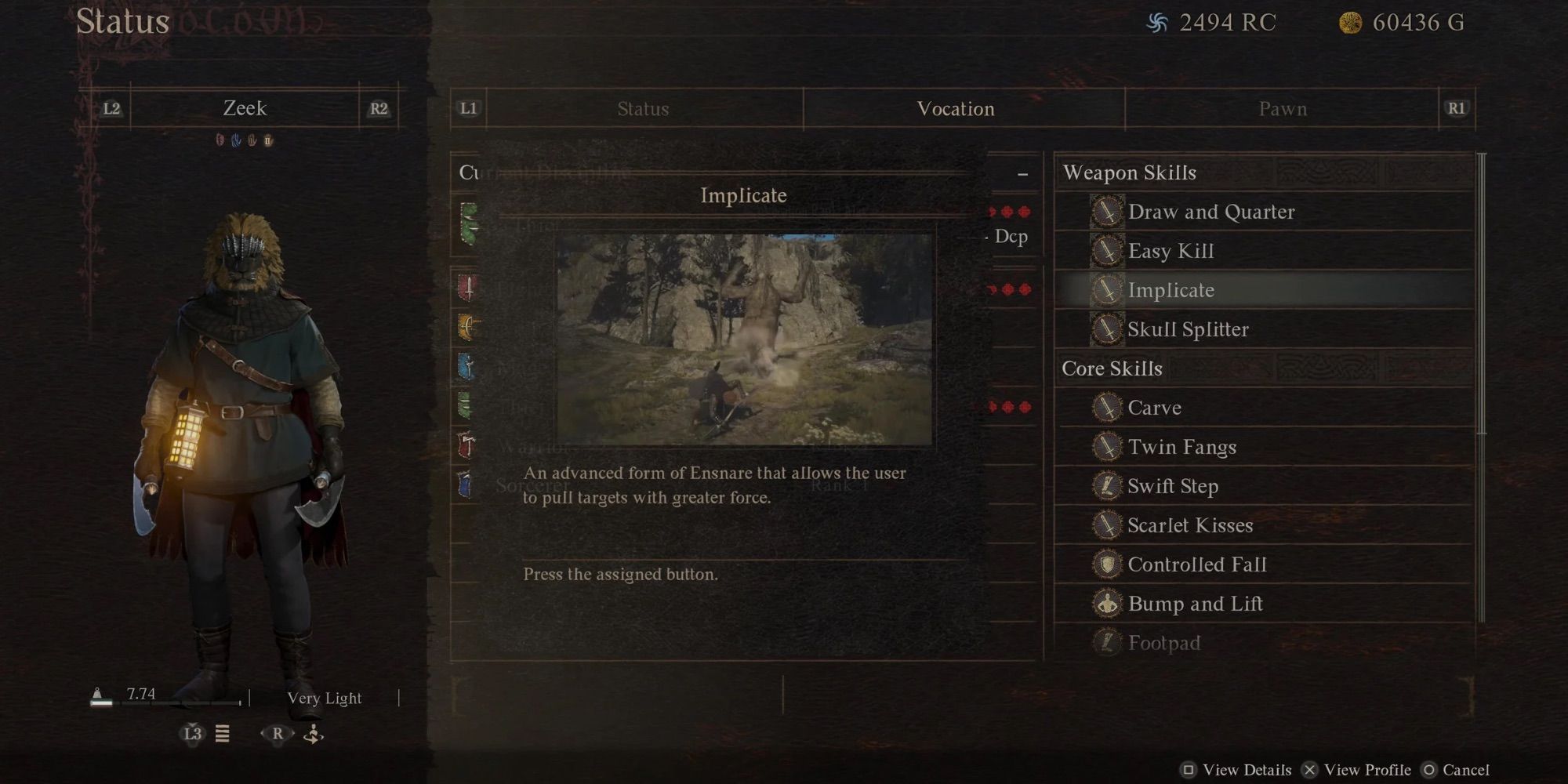 Implicate weapons skill in Dragon’s Dogma 2