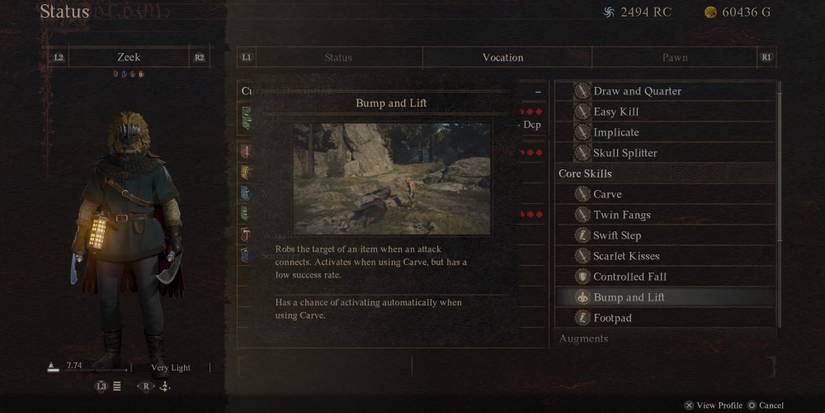 Bump and Lift core skill in Dragon’s Dogma 2