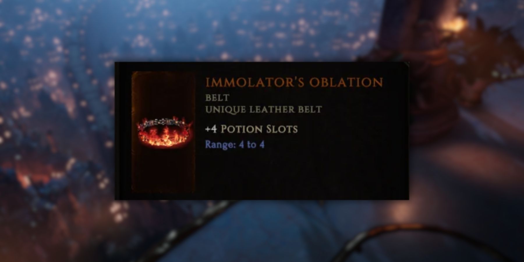 Immolator's Oblation Unique Belt in Last Epoch