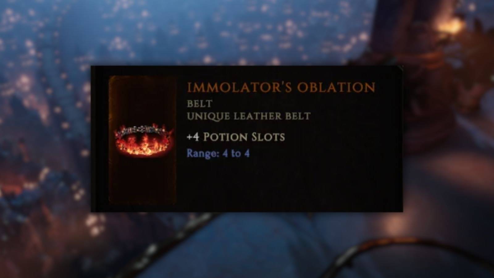 Immolator's Oblation Unique Belt in Last Epoch