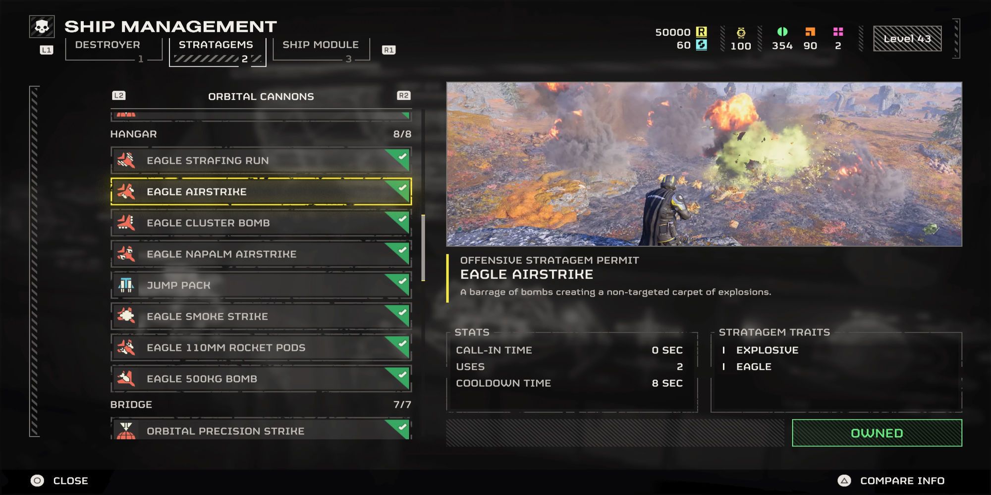 Menu Description For Eagle Airstrike