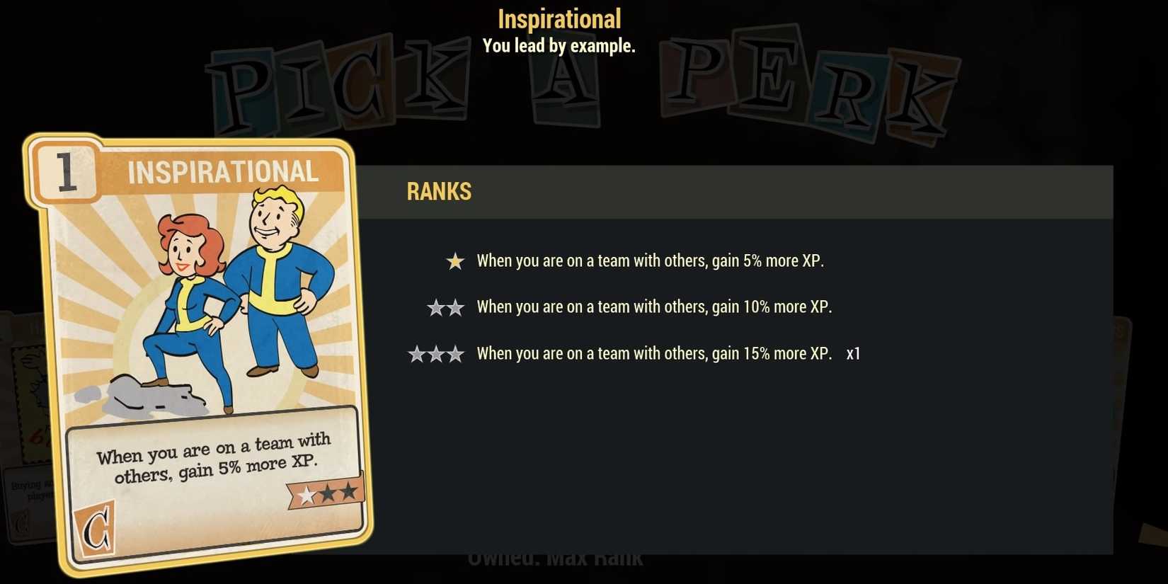 Inspirational Perk in Fallout 76