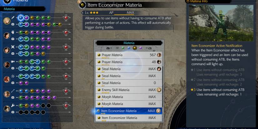Item Economizer Materia in Final Fantasy 7 Rebirth
